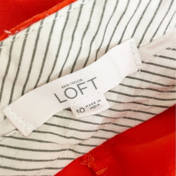Ann Taylor LOFT The Riviera Cotton Red Orange Shorts Size 10 - Picture 7 of 9